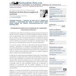 Syndrome de Peter Pan et complexe de castration - Psychanalyste-Paris.com