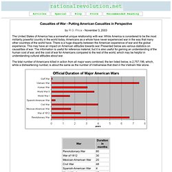 Casualties of War - Putting American Casualties in Perspective