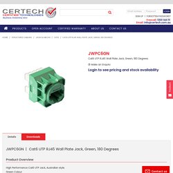 Cat6 UTP RJ45 Wall Plate Jack, Green, 180 Degrees