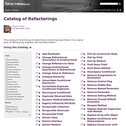 catalog of refactoring