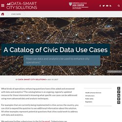 A Catalog of Civic Data Use Cases