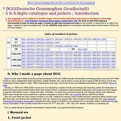 DGG ; 6-digits stereo catalog & record jackets (Introduction) - Youngrok Lee's Music page - (Navigation privée)