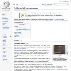 Online public access catalog