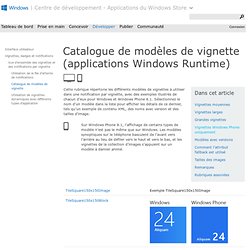 Catalogue de modèles de vignette (applications du Windows Store)
