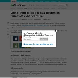 Chine : Petit catalogue des différentes formes de cyber-censure