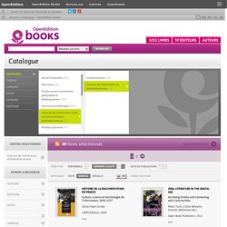 Catalogue - OpenEdition Books