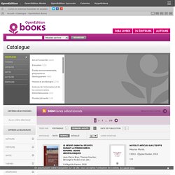 Catalogue - OpenEdition Books