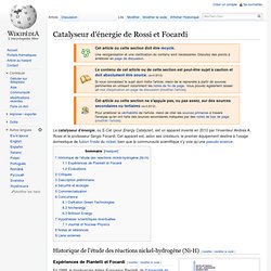 Wikipédia: Catalyseur d'énergie de Rossi et Focardi -