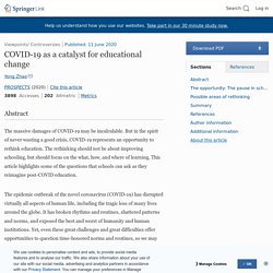 COVID-19 as a catalyst for educational change