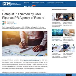 Catapult PR Named by Chili Piper as PR Agency of Record