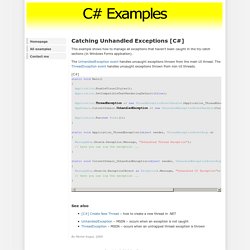 Catching Unhandled Exceptions