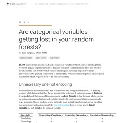 Are categorical variables getting lost in your random forests?