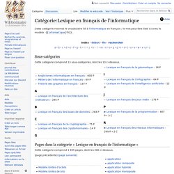 Catégorie:Lexique en français de l’informatique