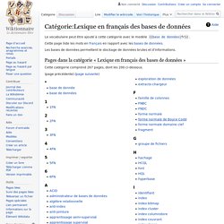 Catégorie:Lexique en français des bases de données