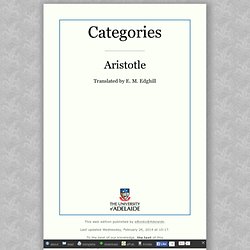 Categories / Aristotle
