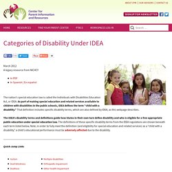 Categories of Disability Under IDEA