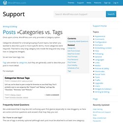 Categories vs. Tags