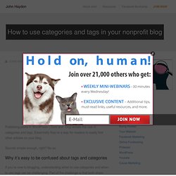 How to use categories and tags in your nonprofit blog - Social media and inbound marketing for non-profits
