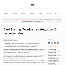 Card Sorting: Técnica de categorización de contenidos