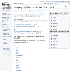 Category:English terms derived from Spanish