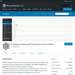 Category Order and Taxonomy Terms Order