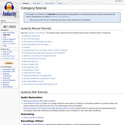 Wiki de Audacity. Sección tutoriales