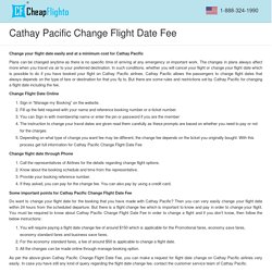 Cathay Pacific Change Flight Date Fee