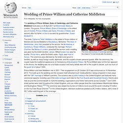 Wedding of Prince William, Duke of Cambridge, and Catherine Middleton