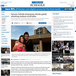 Ontario Catholic elementary schools quietly admitting students of all faiths