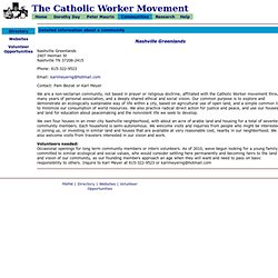 Catholic Worker Movement - Communities