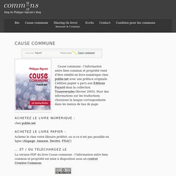Cause commune (Philippe Aigrain) - Livre