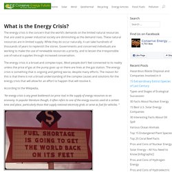 Causes and Solutions to the Global Energy Crisis - Conserve Energy Future