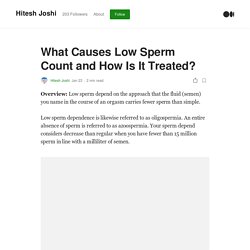 What Causes Low Sperm Count and How Is It Treated? - Dr. Alka IVF