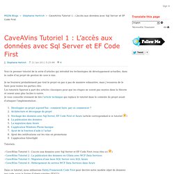 CaveAVins Tutoriel 1 : L’accès aux données avec Sql Server et EF Code First - Stéphanie Hertrich