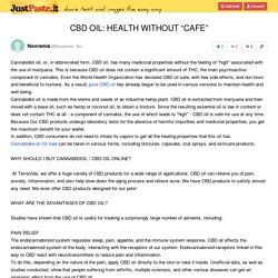 CBD OIL: HEALTH WITHOUT “CAFE”