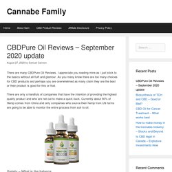 CBDPure Oil Reviews – September 2020 update