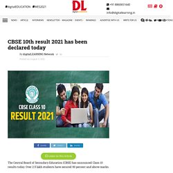 CBSE 10th result 2021 has been declared today