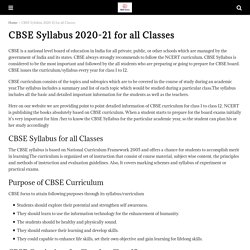 CBSE Syllabus 2020-21 for all Classes - CBSE Astra