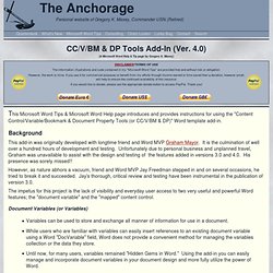 CC⁄V⁄BM & DP Tools Add-in – Microsoft Word Help, Tips and Tutorials @ The Anchorage