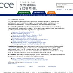 CCE Professional Credentials