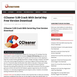 CCleaner 5.09 Crack With Serial Key Free Version Download