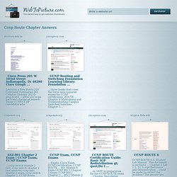 Ccnp Route Chapter Answers