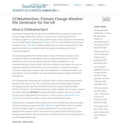 CCWeatherGen: Climate Change Weather File Generator for the UK - University of Southampton Blogs