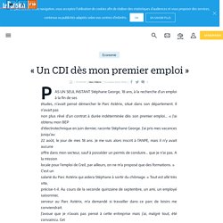 « Un CDI dès mon premier emploi » - Le Parisien
