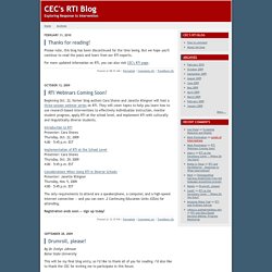 CEC's RTI Blog