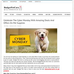 Celebrate The Cyber Monday With Amazing Deals And Offers On Pet Supplies : BudgetPetCare.com