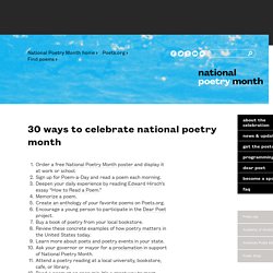 30 Ways to Celebrate National Poetry Month