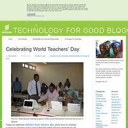 Celebrating World Teachers’ Day - Technology For Good Blog