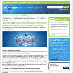Webquest: Celebrations and festivals: Christmas