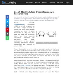 Use of DEAE Cellulose Chromatography in Research Field